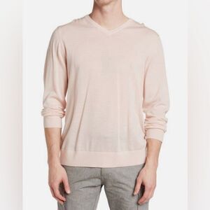 NWOT - Rodd & Gunn Men's Springston V-neck Fine Wool Pullover Sweater in Rose- S